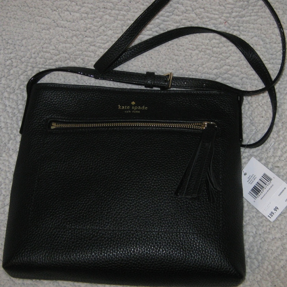 BNWT Kate Spade Black Leather Cross-body Purse